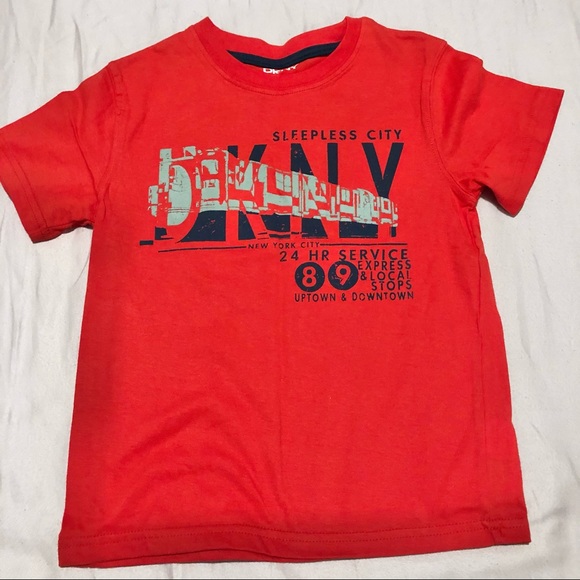 DKNY 3 Piece Set Dark Blue Jeans, Red T-Shirt Long Sleeve Shirt Size 6 Boys - Picture 7 of 12